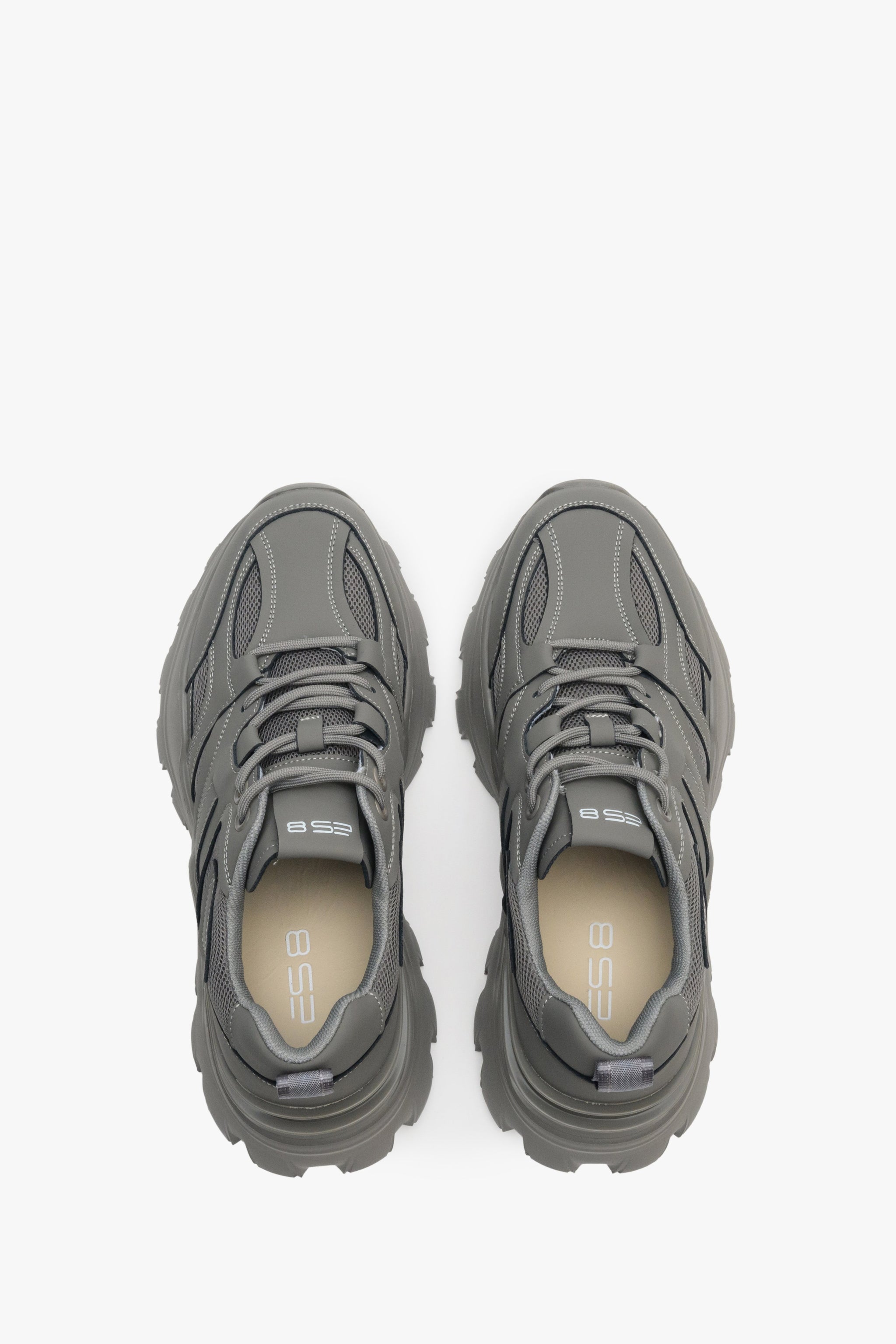Sneakersy damskie w kolorze szarym ES 8 - prezentacja obuwia z góry.