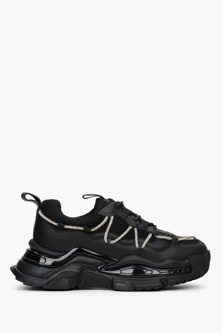 Czarne sneakersy damskie z łączonych materiałów ES 8 ER00112605.