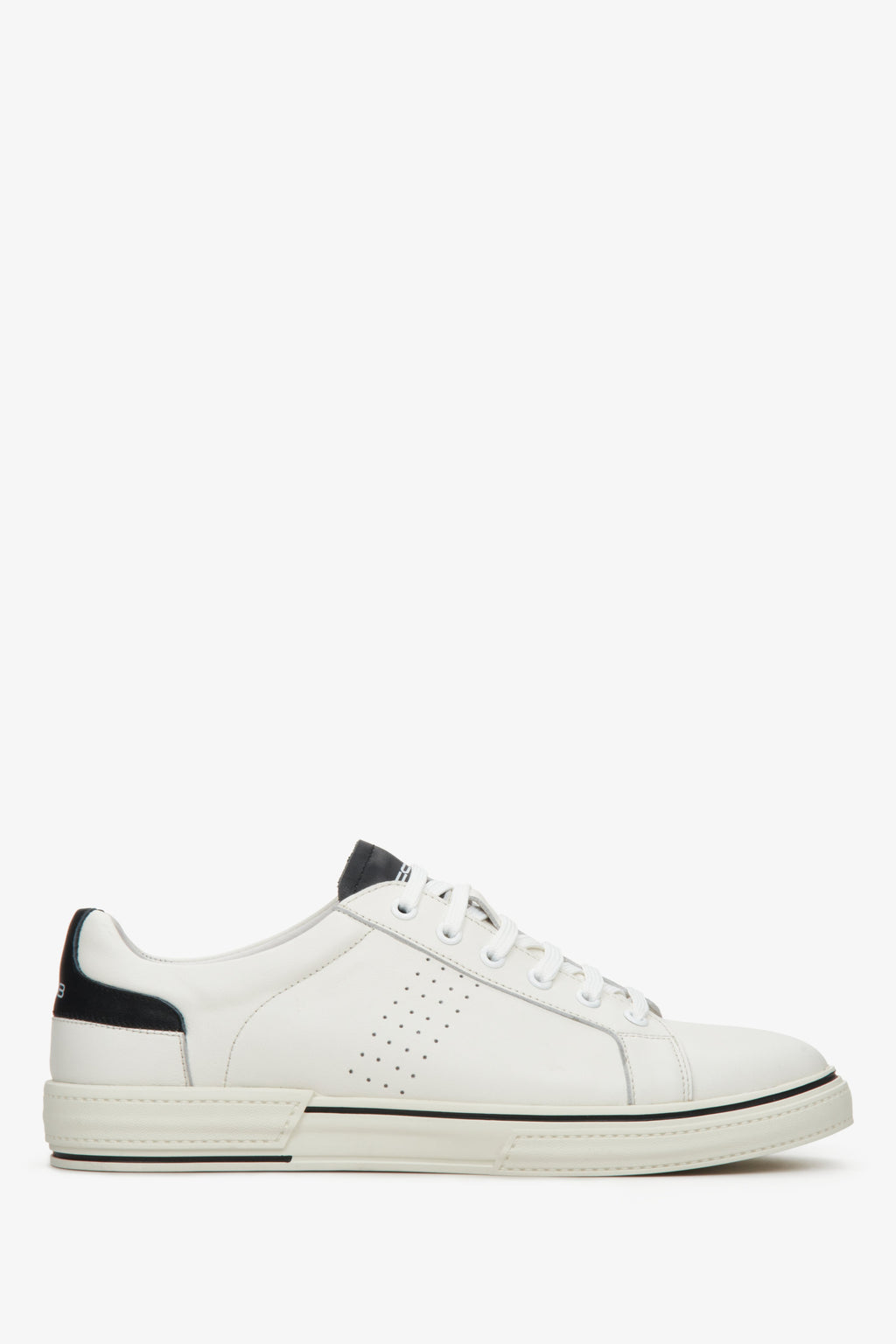 Biało-czarne sneakersy męskie ze skóry naturalnej ES 8 ER00112549