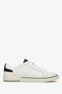 Biało-czarne sneakersy męskie ze skóry naturalnej ES 8 ER00112549