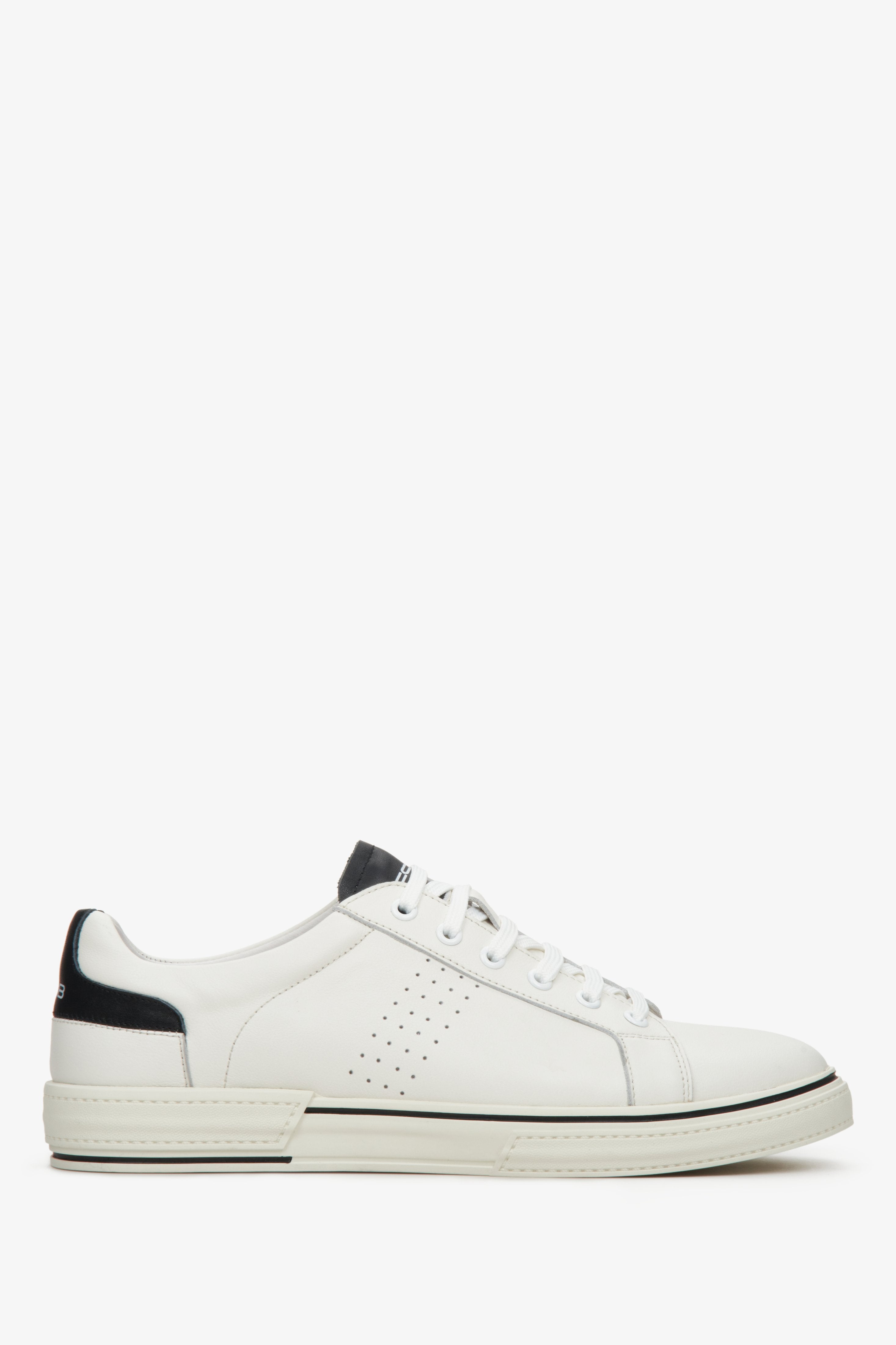 Biało-czarne sneakersy męskie ze skóry naturalnej ES 8 ER00112549