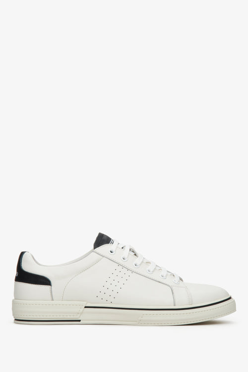 Biało-czarne sneakersy męskie ze skóry naturalnej ES 8 ER00112549