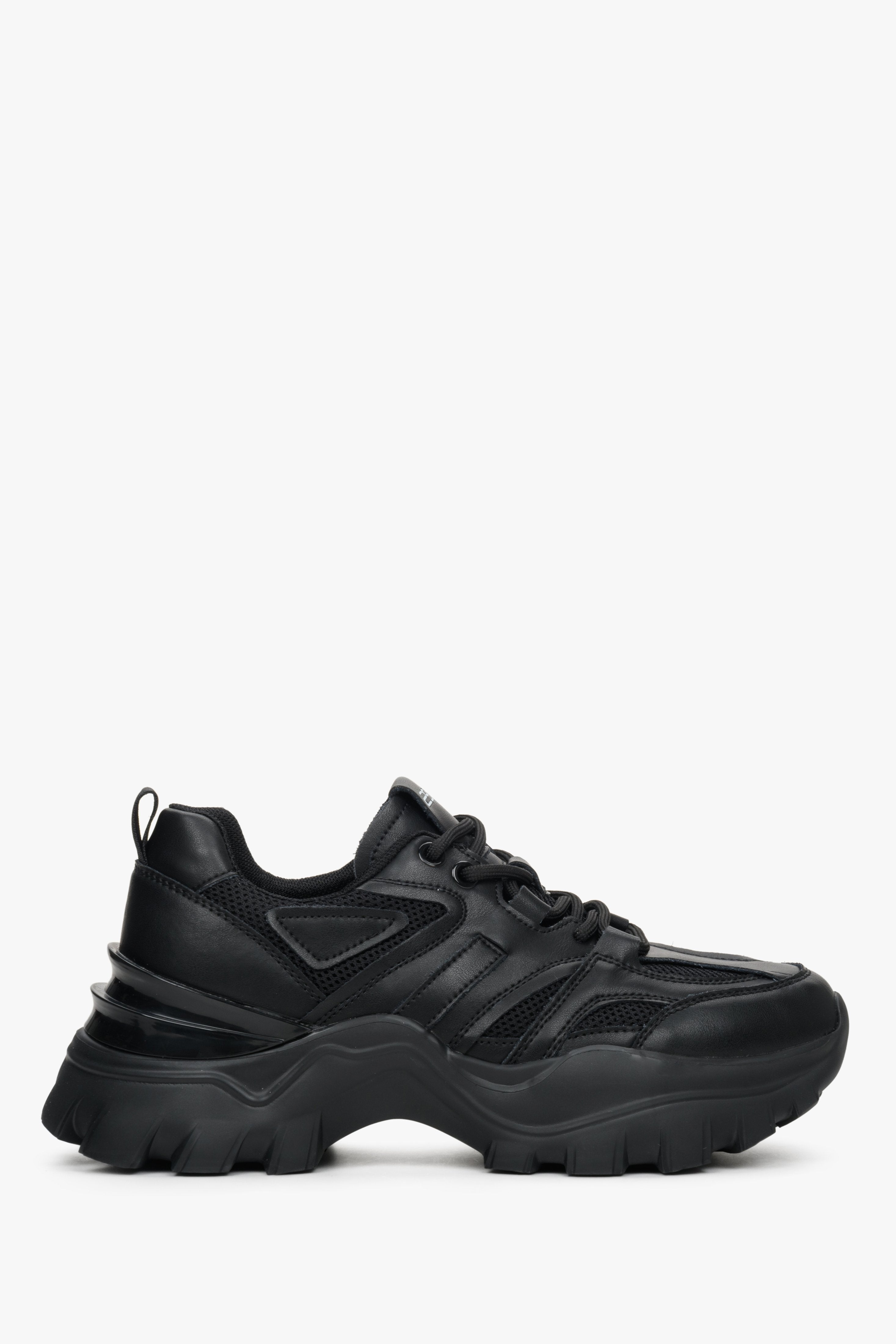 Czarne sneakersy damskie na platformie ES 8 ER00112608