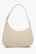 Beżowa torebka damska typu shoulder bag ze skóry naturalnej Estrо ER00113009