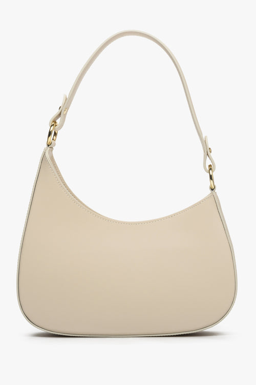 Beżowa torebka damska typu shoulder bag ze skóry naturalnej Estrо ER00113009