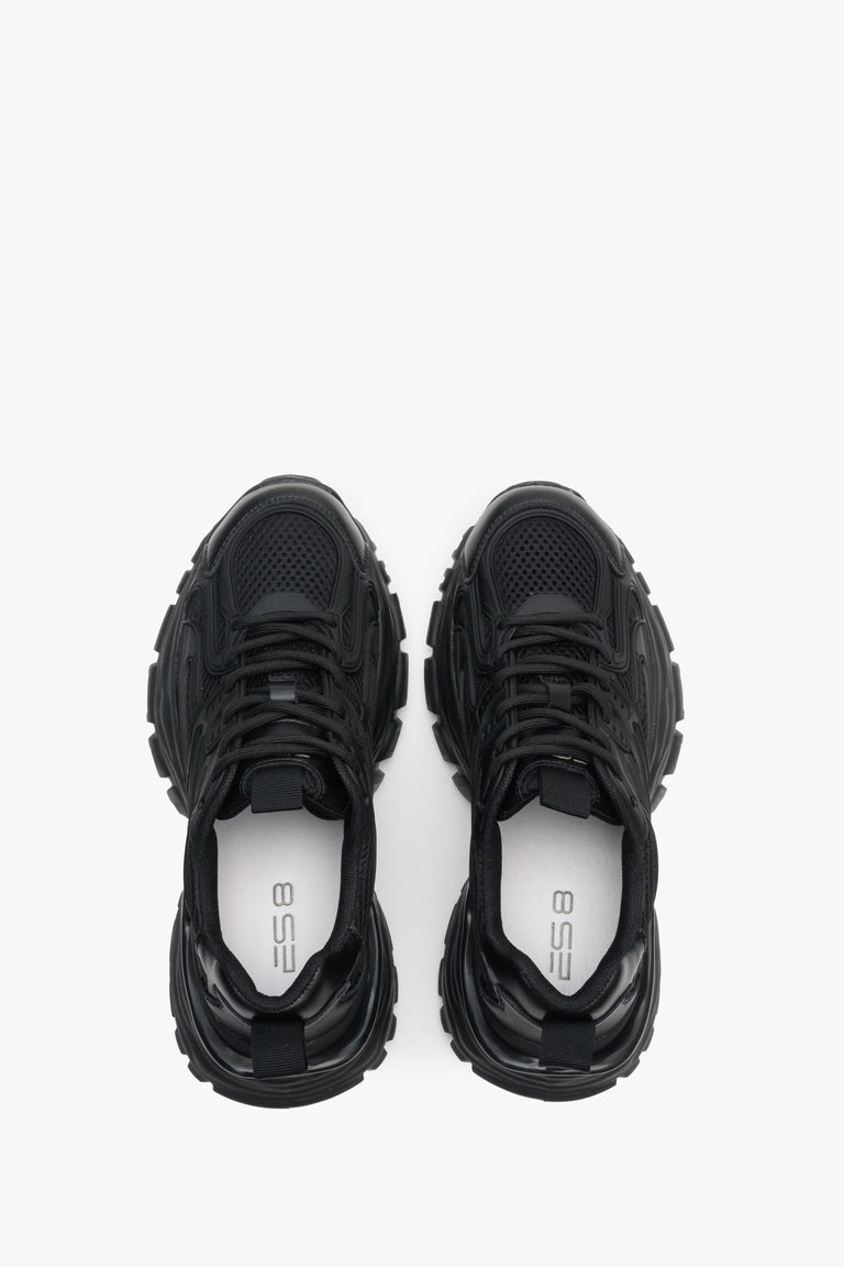 Sneakersy damskie w kolorze czarnym marki ES 8 - prezentacja obuwia z góry.