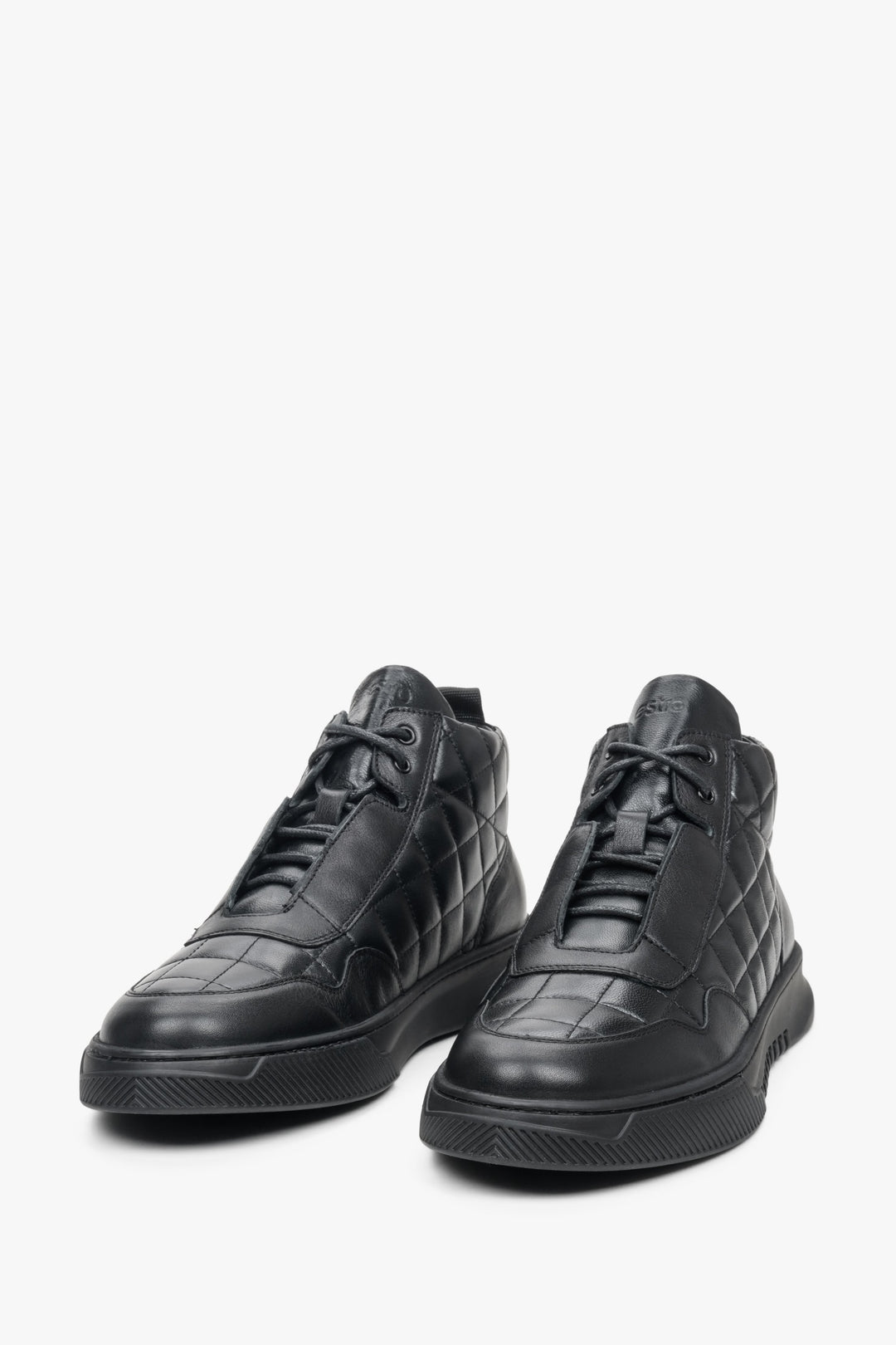 Wysokie sneakersy męskie czarne skórzane Estro ER00112220