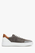 Szaro-brązowe sneakersy męskie z nubuku na wiosnę Estro ER00112854