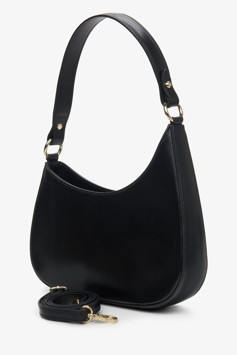 Damska, czarna torebka typu shoulder bag z wymiennym paskiem Estro.
