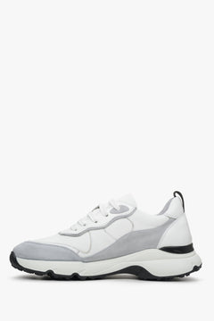 Skórzane sneakersy damskie w kolorze białym marki Estro.