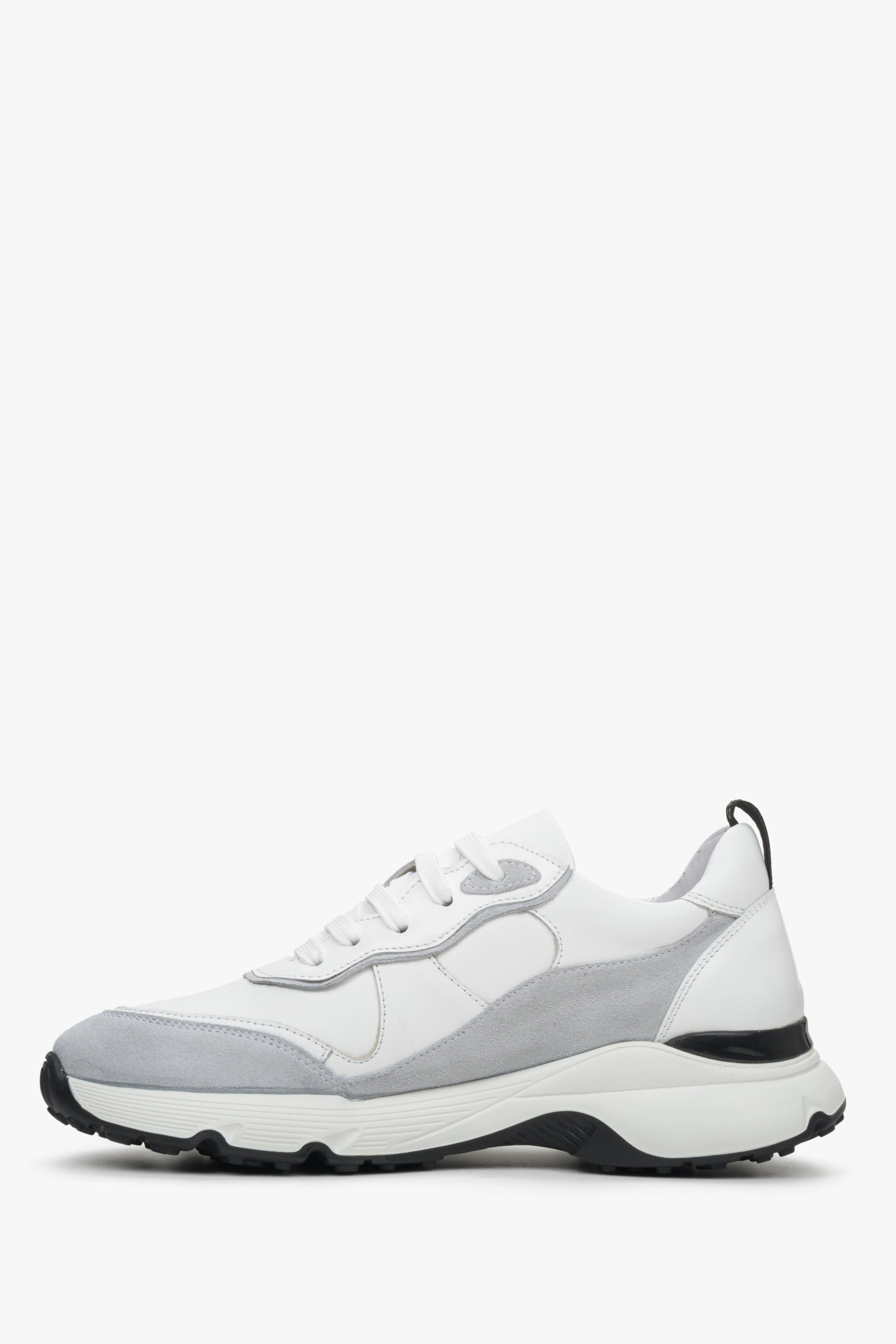 Skórzane sneakersy damskie w kolorze białym marki Estro.