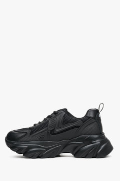 Czarne sneakersy damskie ES 8 z grubą podeszwą, sznurowane.