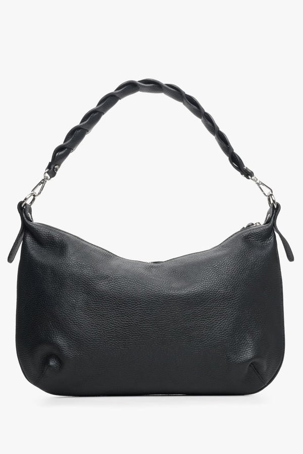 Torebka damska shoulder bag Estro szyta ręcznie we Włoszech, kolor czarny.