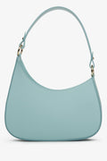 Niebieska torebka damska typu shoulder bag ze skóry naturalnej Estrо ER00113007