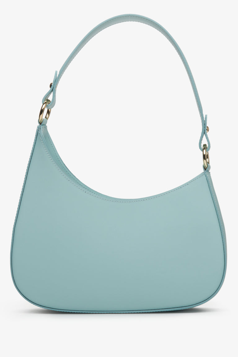 Niebieska torebka damska typu shoulder bag ze skóry naturalnej Estrо ER00113007