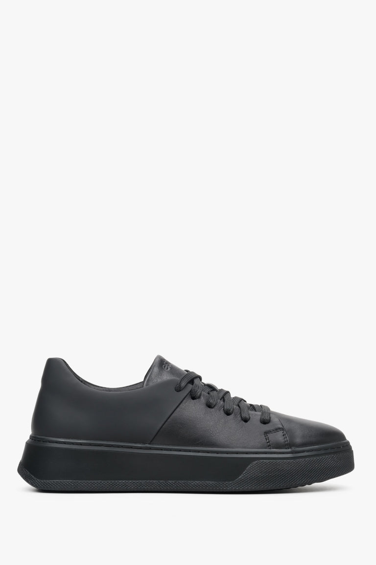 Sneakersy damskie czarne ze skóry naturalnej Estro ER00112378.