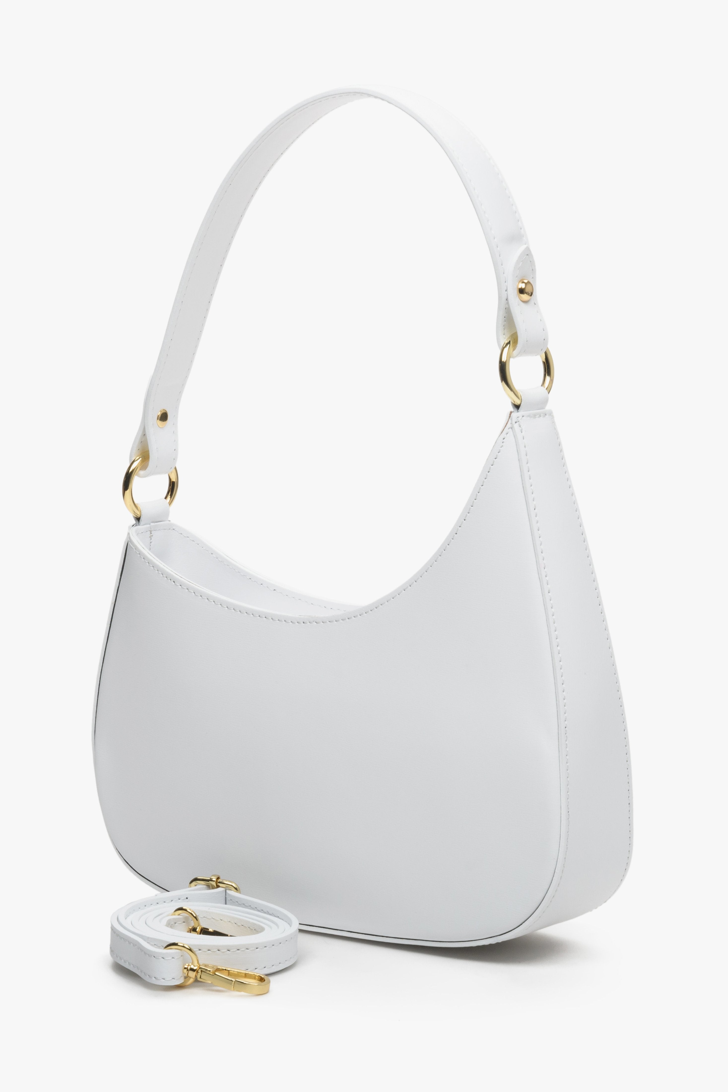 Damska, biała torebka typu shoulder bag z wymiennym paskiem Estro.