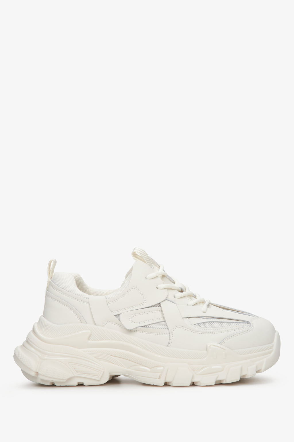 Białe sneakersy damskie na grubej podeszwie ER00112610