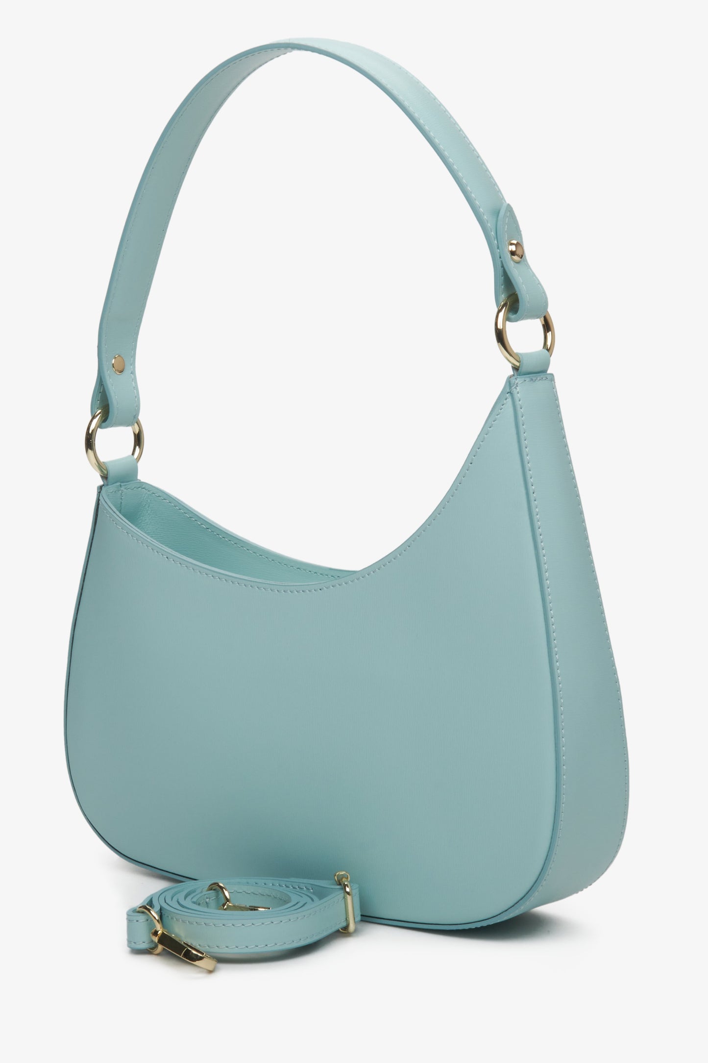 Damska, niebieska torebka typu shoulder bag z wymiennym paskiem Estro.