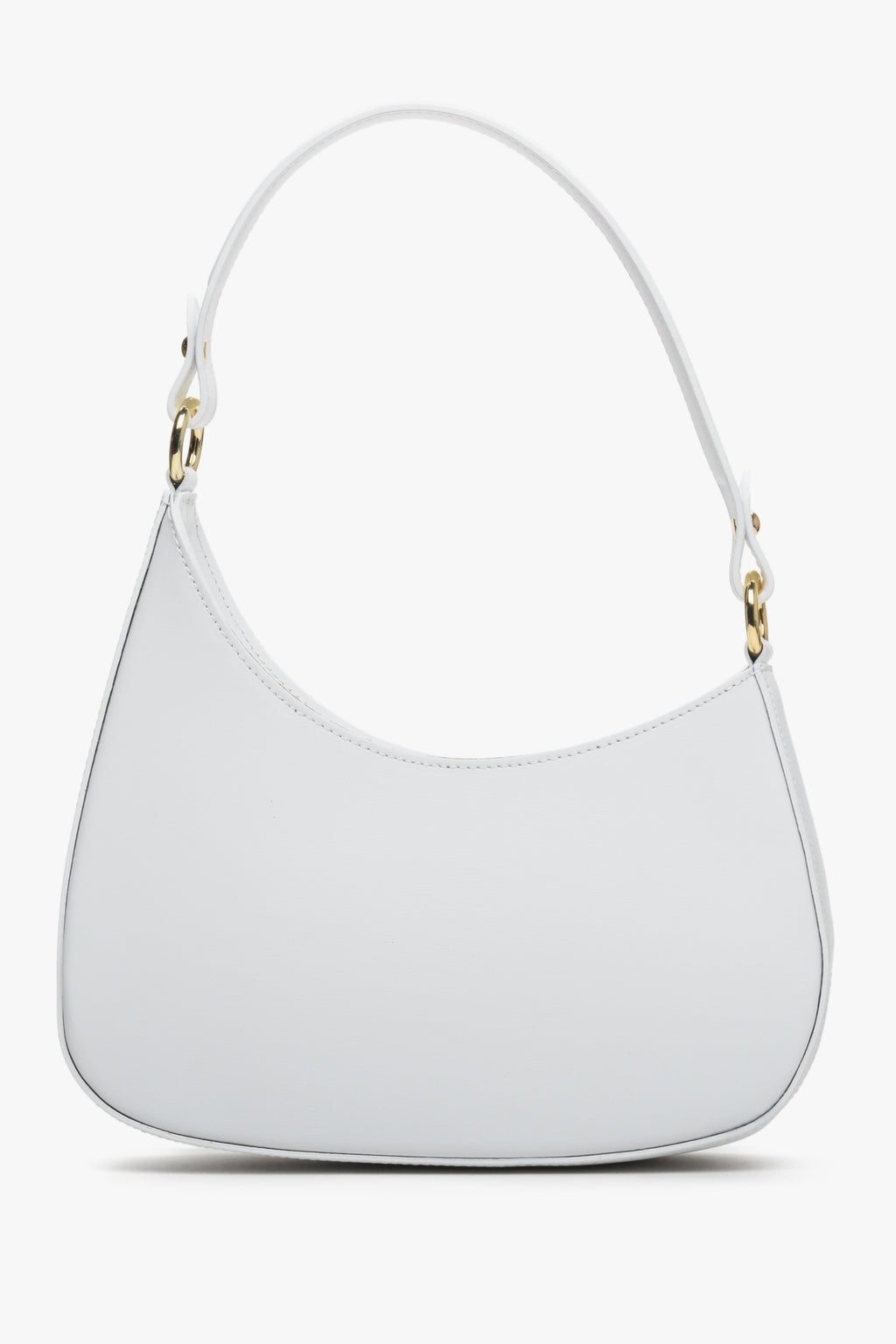 Biała torebka damska typu shoulder bag ze skóry naturalnej Estrо ER00113008