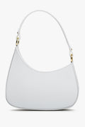 Biała torebka damska typu shoulder bag ze skóry naturalnej Estrо ER00113008