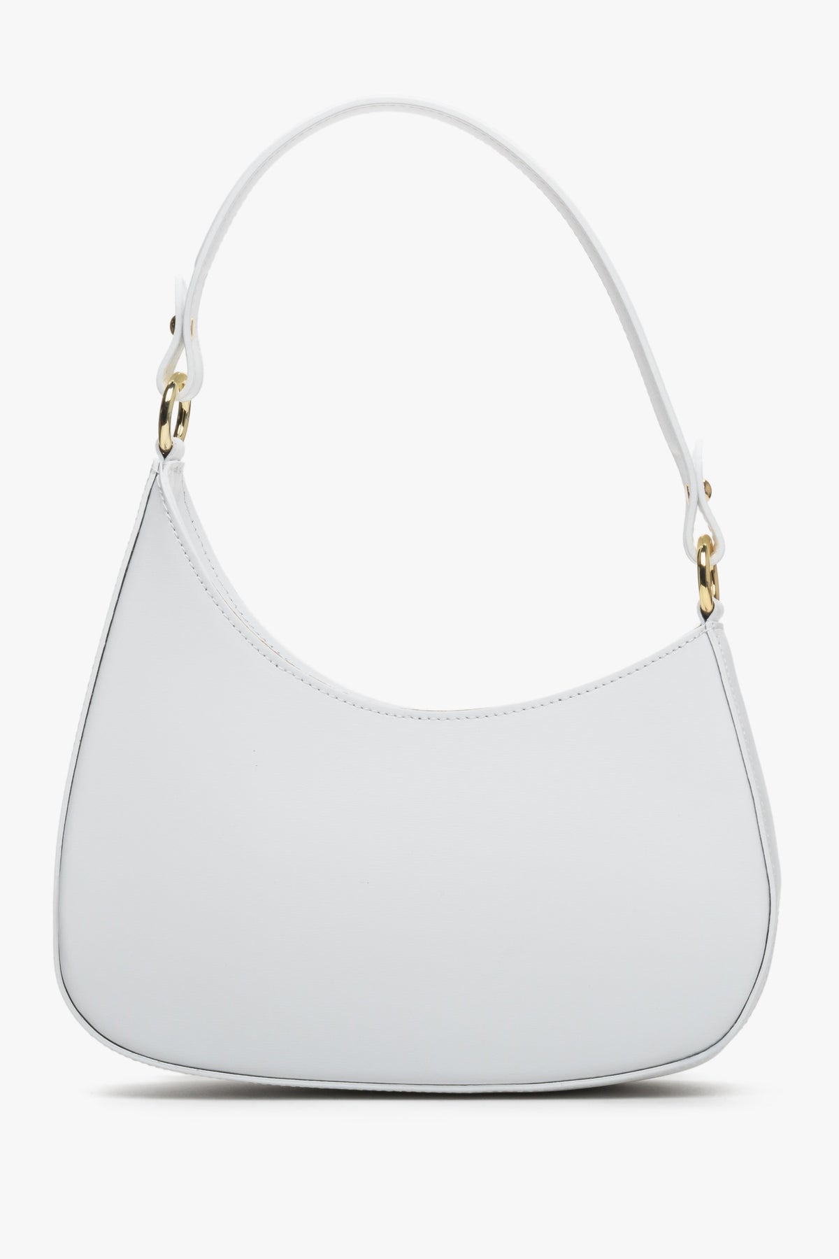 Biała torebka damska typu shoulder bag ze skóry naturalnej Estrо ER00113008