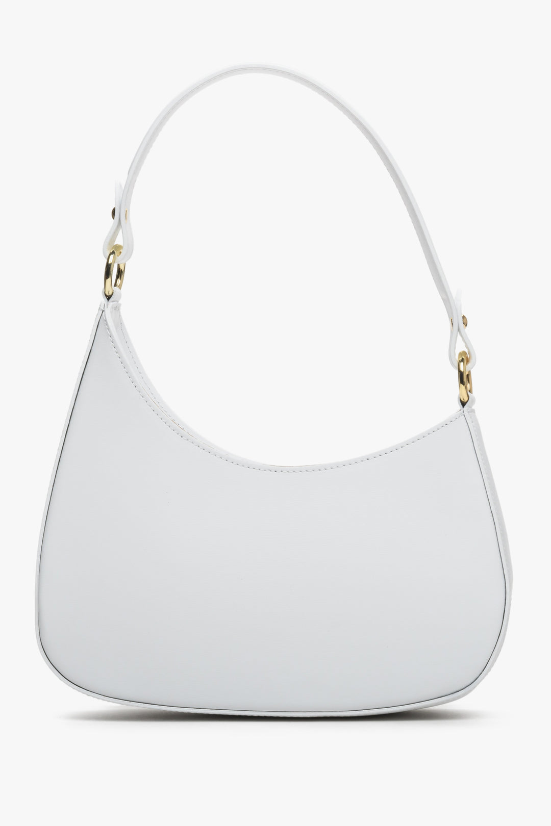 Biała torebka damska typu shoulder bag ze skóry naturalnej Estrо ER00113008